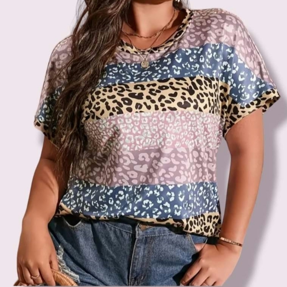 Leopard Color block T